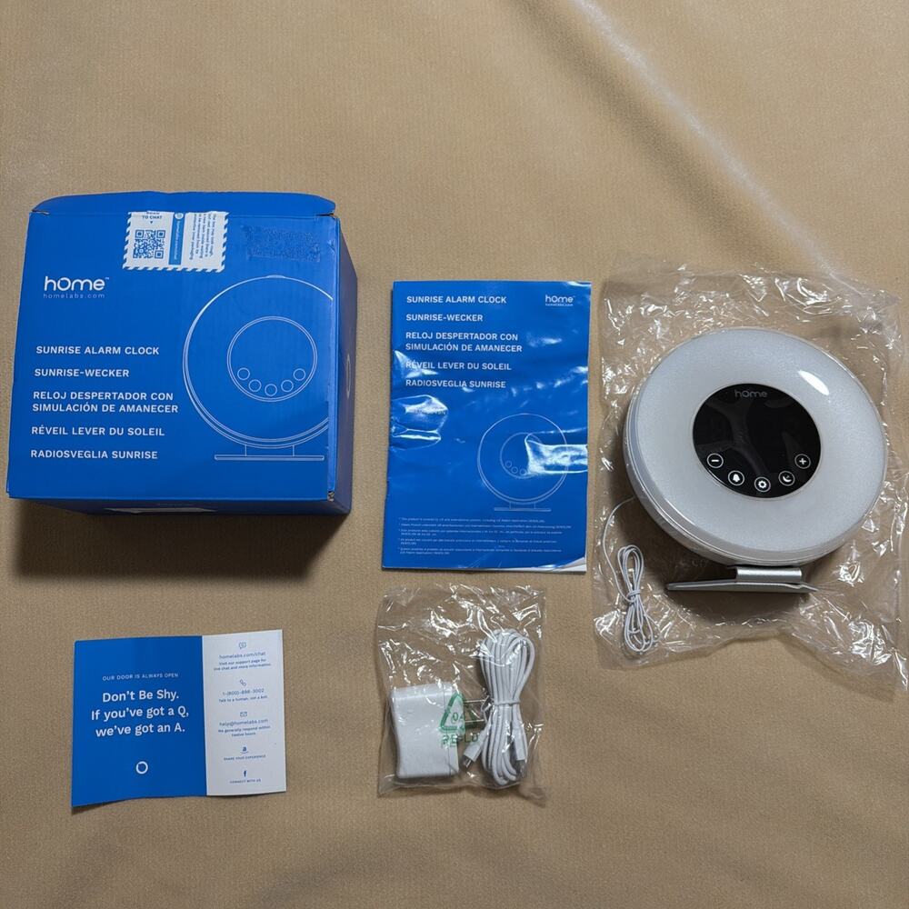 Home Labs Sunrise Alarm Clock Color Changing LED Face new open box - TESTED